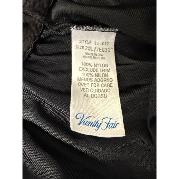 vanity fair black half slip. Classy Slit. Nylon. Women. Sz 2XL - Picture 5 of 11